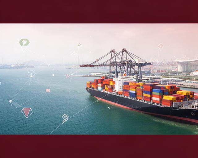 Container vessel and stacked cargo at Singapore port during a bright working day